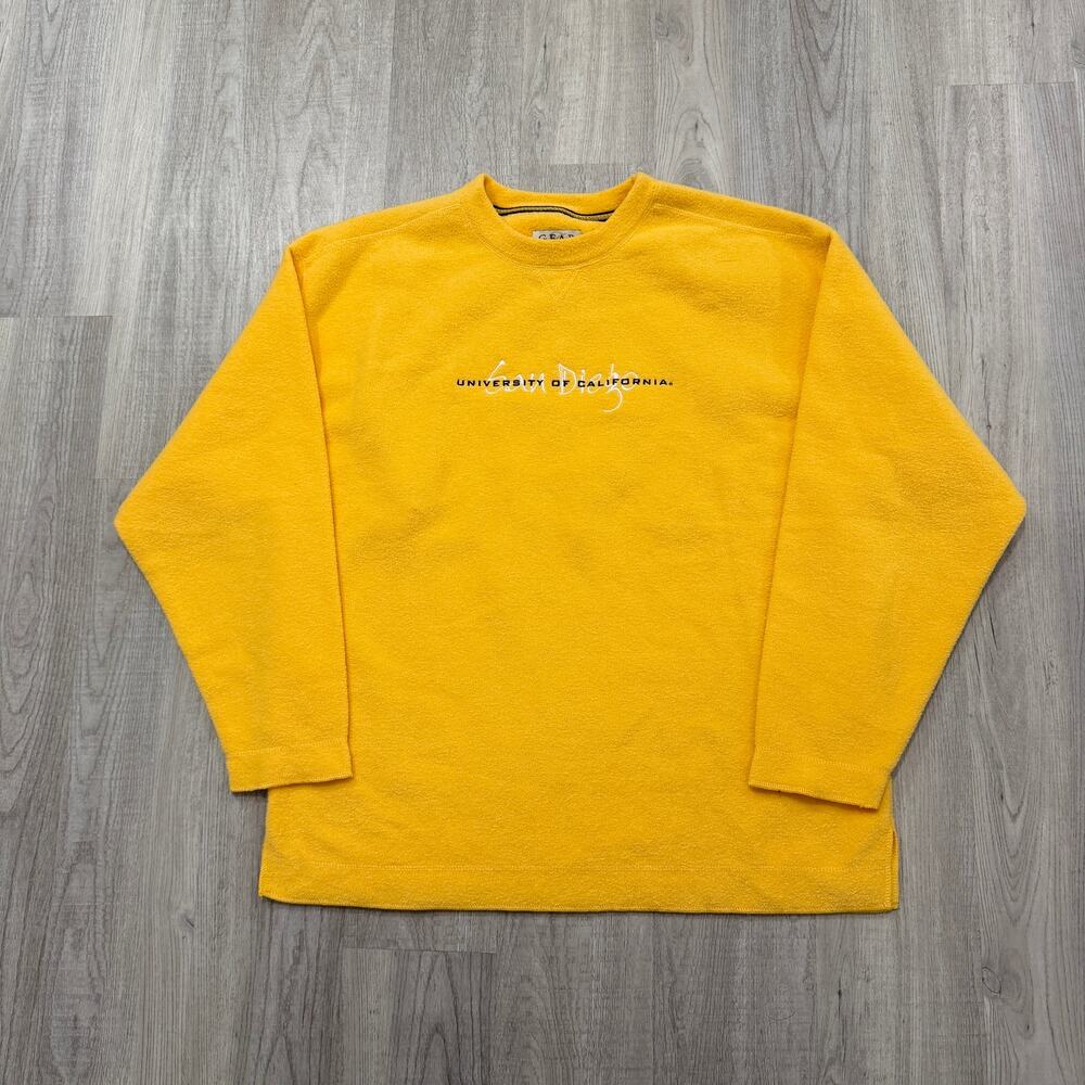 Vintage University of California San Diego Sweatshirt Extra Large Fleece Yellow